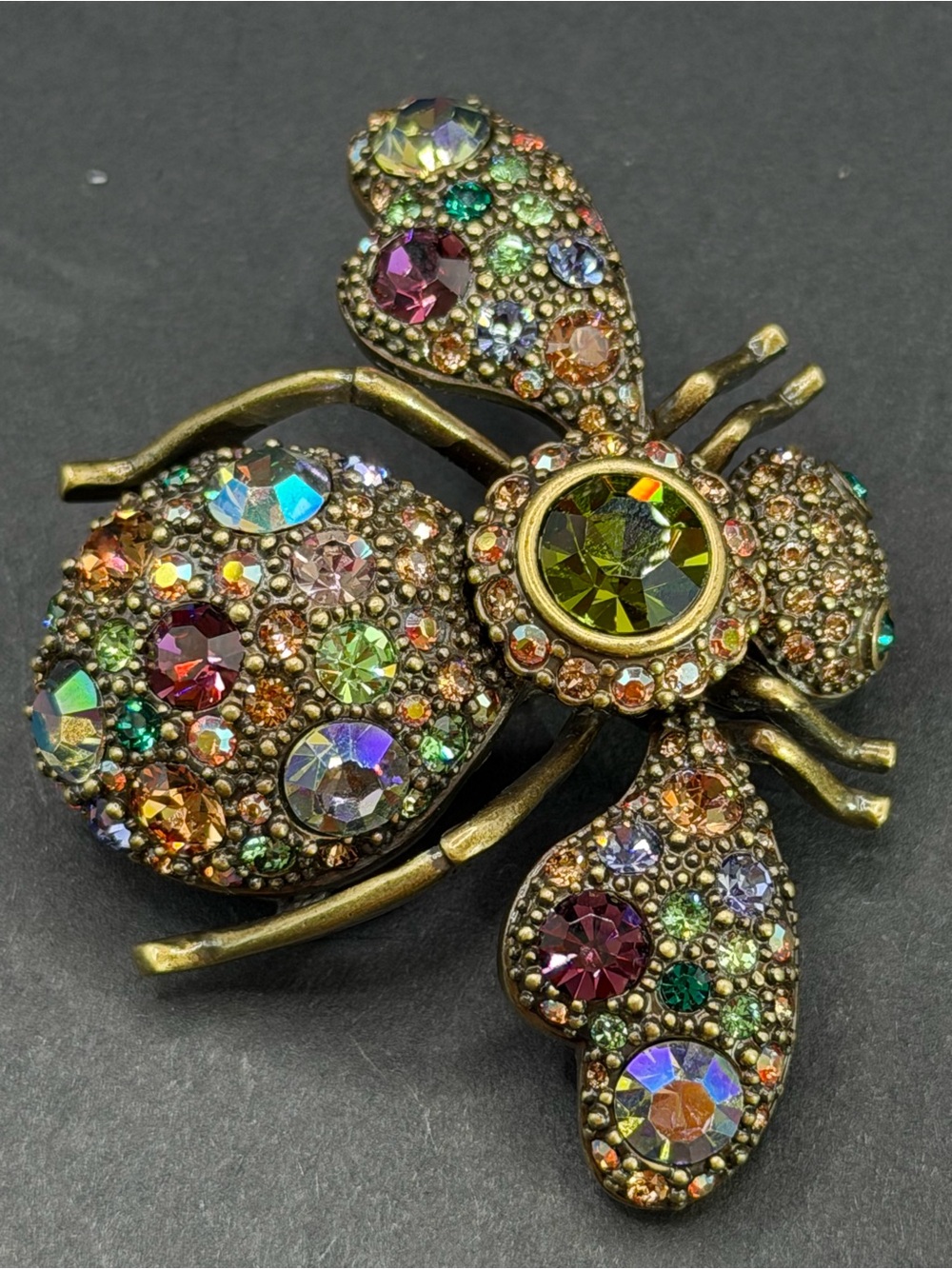 Joan Rivers Vintage Multicolor Crystal Bee Brooch - Picture 5 of 5